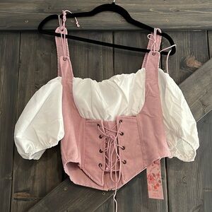 Super Cute Pink Corset Crop Top